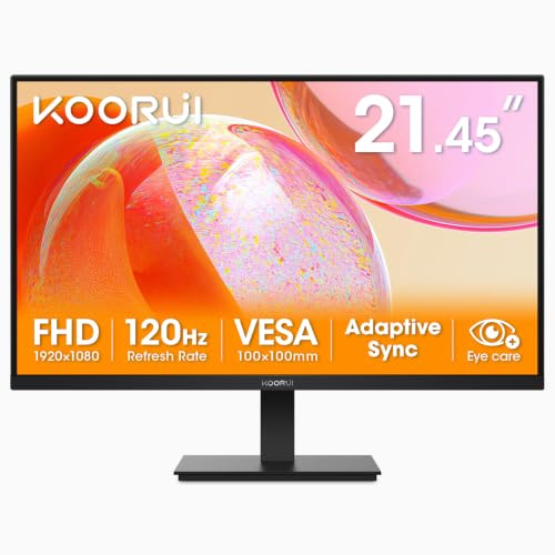 KOORUI 22 Inch 120Hz Monitor, FHD 1080P, VA, Adaptive Sync, Eye Care | 1080P Pc Screen, 5ms, VESA 100x100mm, HDMI, VGA, Tilt Adjustment