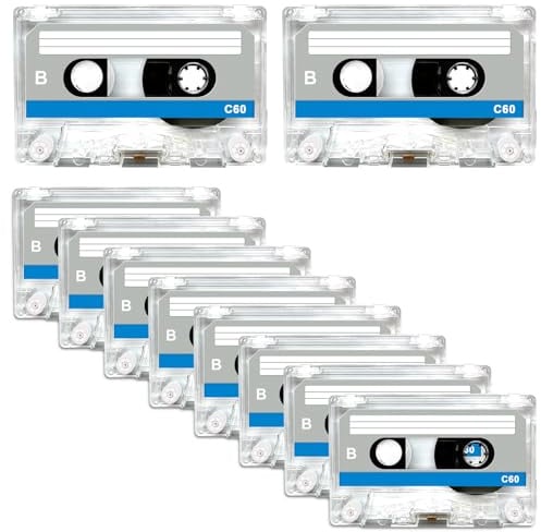 20 Stück Audio Kassetten: 60 Min Leere Audio Kassetten für Musikkassetten, Audio Cassette Empty Cassette Tapes, Rauscharm Audiokassetten für Vorlesungen Seminare Alltägliche Aufnahmen