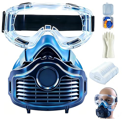 CERKAKITCH Respirator Mask,Dust Face Cover Dust Mask Reusable Mask Safe Industrial Mask with 20 Filters Suitable For Painting, Woodworking Decoration Paint Dust And Other Work
