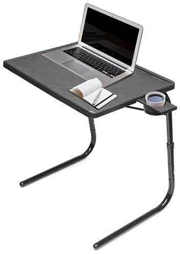 Table-Mate II Folding TV Tray Table and Cup Holder with 6 Height and 3 Angle Adjustments the Original TV Tray (Black)