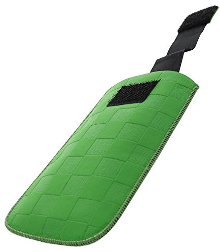 Handytasche mit Ausziehhilfe Size XXL kompatibel mit Doro 1361 - Nokia 225 230 - Samsung B2710 - Galaxy S3 Mini / S4 Mini - Sony Xperia Z5 Compact - Handy Tasche grün