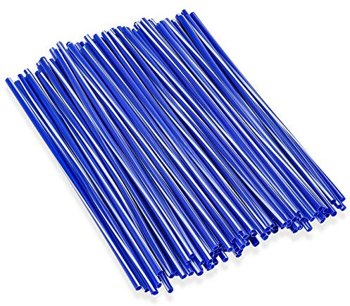 Couvre Rayon,PSLER 72 Pièces Peaux de Rayons Enjoliveurs de Jantes Housses de Protection Réutilisables pour Moto de Montagne en Fauteuil Roulant - Mélangé Bleu