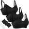 HOFISH Soutien-Gorge d'allaitement maternité rembourré sans Armature à Bonnets complets pour Femmes, Lot de 3 (Noir), Taille XXL.