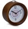 Navaris Analog Holz Wecker mit Snooze - Retro Uhr Rund mit Design Ziffernblatt Alarm Licht - Leise Tischuhr Ohne Ticken - Naturholz in Dunkelbraun