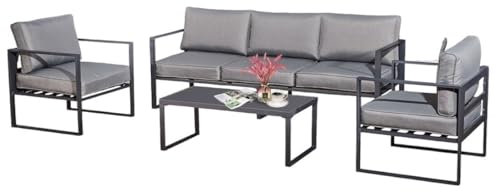 Jet-Line® | XXL Gartenlounge | Gartenmöbel Set | Kreta II grau | Outdoor-Sitzgruppe | Gartensofa | Aluminium Ecksitzgruppe Alu| Garten Möbel