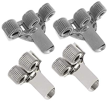 4 Stück Stifthalter Clip Stifthalter Metall Stiftschlaufe Taschenclip Dreifach Stifthalter mit verstellbarer Federschlaufe für Notizbuch, Hemd, Buch, Whiteboard, Löschen Board (2 Stile)