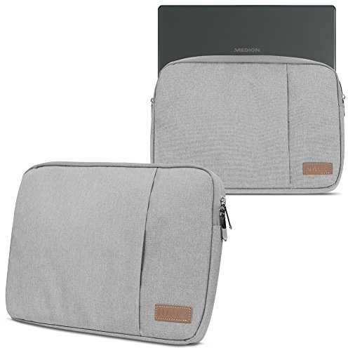 Schutzhülle kompatibel für Medion Akoya E13204 Hülle Notebook Tasche in Schwarz oder Grau Laptop Case Cover, Farbe:Grau
