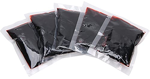 5pcs 20ml Sacca di Sangue di Halloween, Festa in Costume Sangue Finto Puntelli Cosplay Decorazione del Partito, Zombie Lavabile Viso Sangue Trucco per Vestiti e Bocca