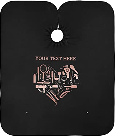 CHIFIGNO Personalisierbarer Friseurumhang, Rotgold, professioneller Friseursalon-Umhang, wasserdichter Haarschnitt-Werkzeug, Bart-Rasier-Lätzchen für zu Hause und Friseurladen – 165,1 x 140,7 cm