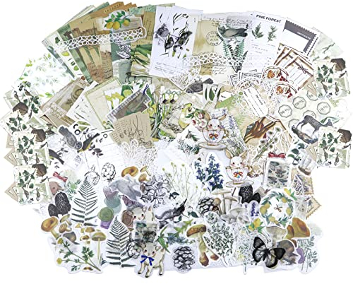 Scrapbook Aufkleber 260 Stück Vintage Blume Pflanze Aufkleber Supplies Antik Natur Dekorative Abziehbilder für DIY Scrapbooking Journal Bullet Planer Notebook Karte Markierung Flasche Bilderrahmen