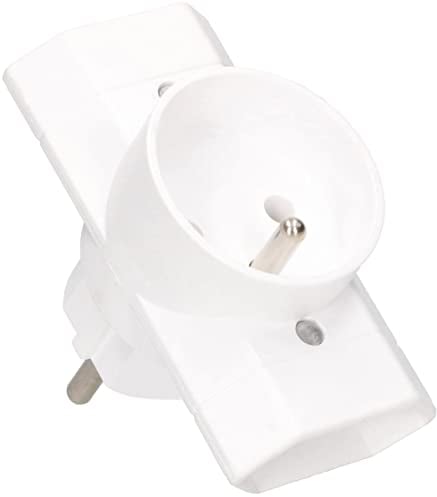 KOTARBAU® Mehrfachsteckdose Weiß Dreifachstecker mit Erdung Zwei Flache eine runde Steckdose
