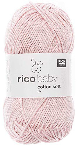 Babywolle Rico Baby Cotton Soft Dk | weich und pflegeleicht | Baumwollmischgarn zum Stricken und Häkeln (052 hellrosa)