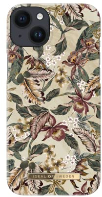 IDEAL OF SWEDEN Bedruckte Handyhülle, niedliches buntes Muster, schützende Abdeckung aus Hartplastik mit Mikrofaserfutter für das iPhone. Kompatibel mit iPhone 14 Plus (Botanical Forest)