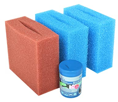 Wacredo Ersatzschwamm Set + Filterstater für Oase Biosmart 7000/8000 Teichfilter Filterschwämme Filter Filterstarter Komplettset Wasseraufbereitung Ersatzschwämme Filterschwamm Teichpflege