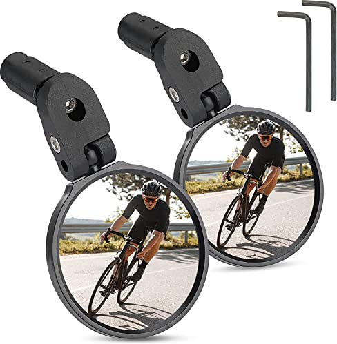 KEMIMOTO 2 Stück Fahrradspiegel, Klappbare Rückspiegel für Lenker 17,4-22mm, 360 ° Einstellbare Lenkerendspiegel, Universal Fahrradspiegel für E-Bikes, Mountainbike, Rennrad und E-Scooter