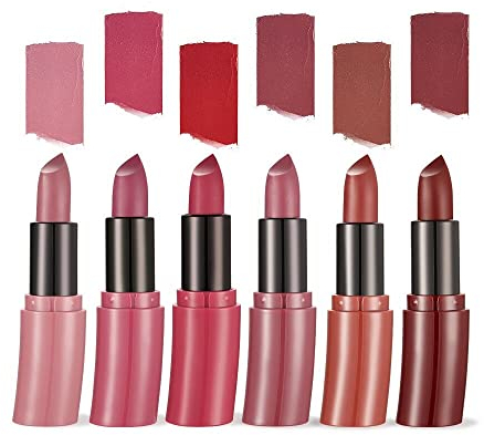 Set di rossetti opachi 6 colori, rossetto di velluto, set di rossetti impermeabili, tazza antiaderente, confezione regalo professionale di cosmetici labbra