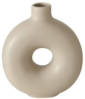 Boltze Vasen Set Lanyo (Farbe beige, Blumenvase aus Keramik, runde Form, Maße 17x7x20 cm, Deko-Vase) 2024829