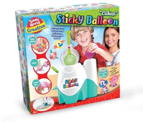 Small World Toys - Sticky Balloon Creation Kit with Balloon Inflating Device - Create Your Own Mini Creatures - Kids Parties & Sleepovers - Arts and Crafts for Kids Age 5+ - Refill Ballons Available