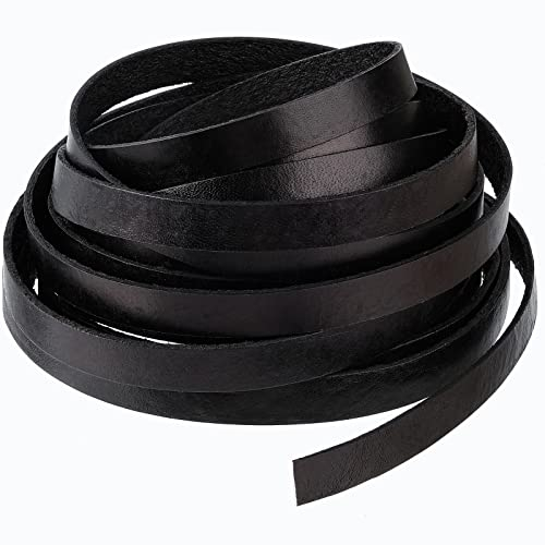 RUBY Lederband Flach,Lederriemen Flach,Lederbänder,Lederriemen Meterware,Lederband breit,Leder meterware (Schwarz-10mm*2mm)