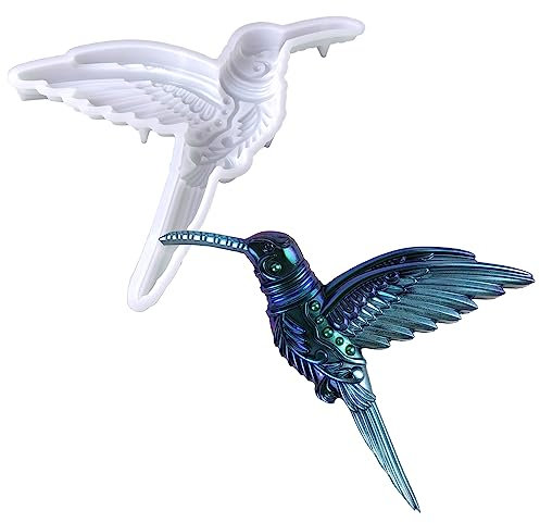 Molde de silicona de colibrí 3D, molde de resina de animales, molde de resina de pájaro, molde epoxi para manualidades, para regalo, hogar, oficina, decoración para colgar en la pared