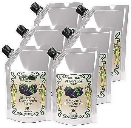 VITAVEGGY BROMBEEREN FRUCHTPÜREE 6x1kg von Food-United blackberries-fruit-puree für Brombeer-Saft-Smoothie-Schwarzbeer-Johannisbeer-Sorbet-Cocktail-Shake ohne Aroma- Farb- & Konservierungsmittel (6)