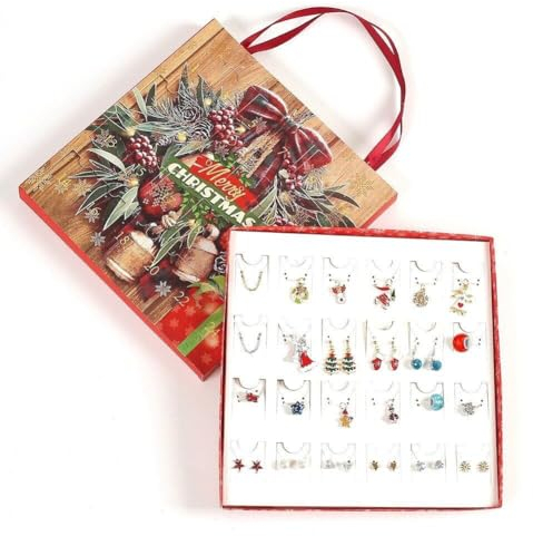 Bemvp Schmuck-adventskalender, Weihnachtsschmuck-adventskalender, Weihnachts-Charm-Kalender, DIY-schmuck-geschenkset Für Frauen