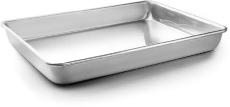 Lacor - 68465 - Bandeja Horno Master, Rustidera Horno, Bandeja Horno Profesional, Apto para Horno y Congelador, Apilable, Aluminio Natural, 45x33 cm, Altura 5 cm