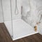 Piatto doccia 70x120 cm bianco effetto pietra in resina, spessore 3 cm e scarico con canalina, riducibile su misura ARGO