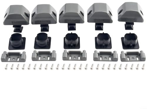 5PCS Push Button Locks Cabinet Door Catch Bolt for Caravan Motorhome Camper Van Latch Cupboard Black knob(Black)