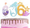 Mermaid Cake Topper with Number Candle 6 Sparkling Candles Cake Decorations for Girls and Boys 6th Birthday Party