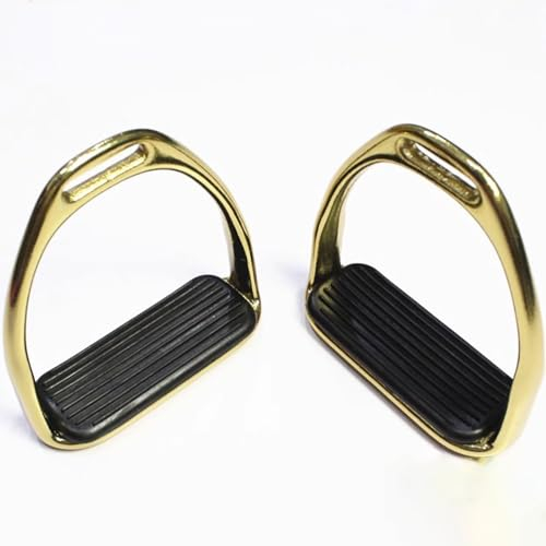 2Pcs Steigbügel für Sattel, Entworfen Für Maximale Sicherheit und Komfort Des Reiters, Horses Sicherheitsbügel,Gold