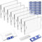 8 targhette magnetiche per nome, per vestiti, magnetiche, autoadesive, con magnete a 3 punti, per porta badge (blu)
