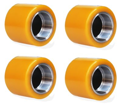 4× Rouleau pour Palette Roue pour transpalette 80×70mm Rouleau de charge Diamètre intérieur 47mm Rouleau de remplacement moulé par injection PU pallet Truck Rollers