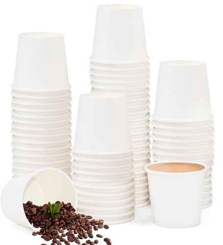 Kleemeiero 200 Pcs Pappbecher 30ml Kleine Schälchen für Dips Mini Portionsbecher Espresso Pappbecher Kaffeebecher Partybecher Heiße Kalte Getränke-Trinkbecher Papierbecher für Kaffee Wasser Getränke