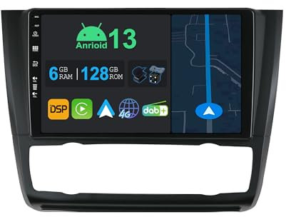 YUNTX 9 Zoll Android 14 Autoradio mit Navi Für BMW 1 Series E81 E82 E87 E88 2008-2012 | Octa Core | 6GB 128GB | Eingebaut 4G LTE | CarPlay & Android Auto | DSP | DAB | HDMI | Dual Band WiFi