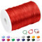 CAMAL 2mm Fil Nylon pour Bracelet, 100m Fil Bracelet Cordon Satin Cordon Bracelet Coulissant Coloré Ficelle Collier pour Pendentif, Perles, Creation Bijoux, DIY Artisanat (Rouge)