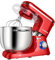 Aumate Robot Pâtissier, Robot de Cuisine Professionnel 1400 W 8 L, Robot Pétrin avec Fouet, Batteur et Crochet Pétrisseur, 6+P Vitesses (Rouge)