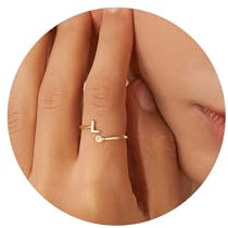 TINGN Ringe Frauen Gold, Buchstaben L Ringe Fingerring Einfacher Bandring Stapelbare Daumenring Damen Gold Ring für Damen Mädchen Geburtstagsgeschenk Jahrestag Geschenke für Frauen Teenager Mädchen