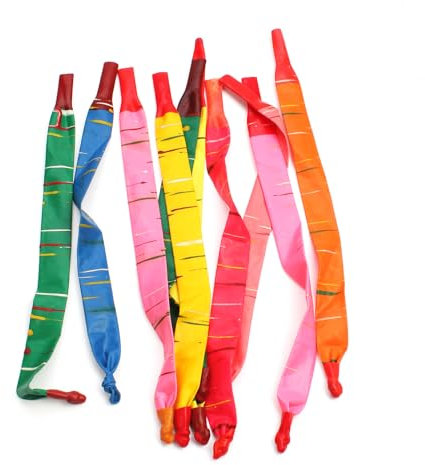 50 Pcs Rocket Balloons - Long Colorful Balloons with Blow Tube - Assorted Colours - Party & Outdoor Decoration