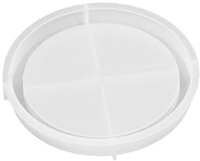 Leliafleury Round Tray Resin Mold Silicone Coaster Mold Silicone Resin Mould for DIY Crafts Cups Mats Tray, 24.3cm