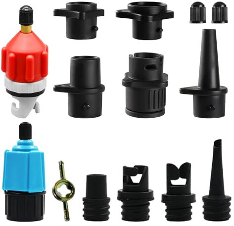 Aufblasbarer SUP Pumpe Adapter, Paddle Board SUP Ventiladapter mit 9 Standard Luftpumpendüsen, Sup Ventil Adapter, für Schlauchboot Aufblasbare SUP Boot Paddl-e Board Stand Up Pa-ddle Boar-d