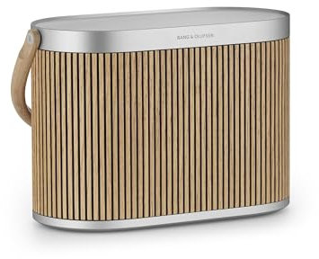 Bang & Olufsen Beosound A5 - Modular Portable Bluetooth and Wireless Speaker, Bluetooth Speaker Loud Sound for Home and Outdoors with Long-Lasting Battery and Wireless Charging Pad - Oak
