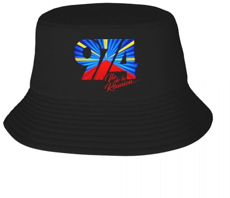 DNRASOK Personnalisé 974 Ile de la Réunion Logo Bob Chapeau Hommes Femmes Mode en Plein Air Soleil Réunionnais Fier Pêcheur Casquette
