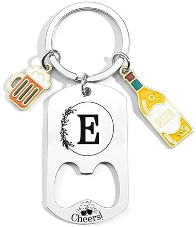 QTZXZX Porte-clés lettre initiale pendentif, porte-clés gravé personnalisé A-Z porte-clés cadeau amis, A-Z 26 lettre initiale pendentif porte-clés – cadeau femme homme anniversaire noël