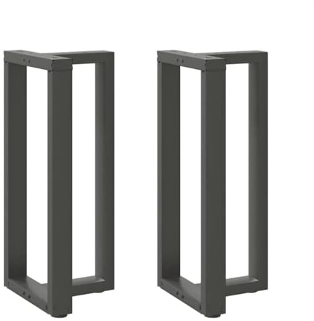Hoopleep Bartischbeine T-Form 2 STK. Anthrazit 40x35x(90-91) cm, Pulverbeschichteter Stahl für Stehtische, Höhenverstellbare Füße, Möbel