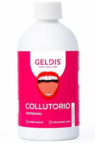 GELDIS Collutorio senza Alcool, Uso quotidiano con Fluoro, Aloe Vera ed Equiseto, Protezione contro Carie e Azione Lenitiva Senza Coloranti, 500 ml