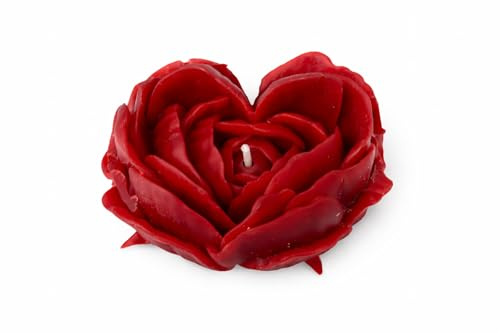 Nexlum Heart Rose Shaped Scented Candle – Handmade Soy Wax Decorative Candle Gift for Mum, Mother’s Day Present, Birthday, Anniversary, Wedding & Home Décor Gift for Women Red (Rose)