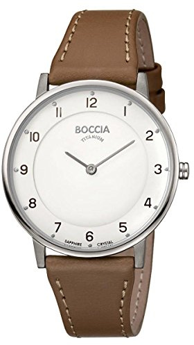 Boccia Damen Analog Quarz Uhr mit Leder Armband 3259-01