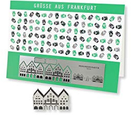 Skulpo Edelstahl Pop Up Grußkarte - Frankfurter Römer - Geschenk Frankfurt Souvenir Frankfurt Deko