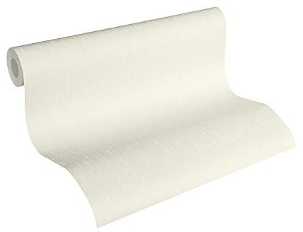 A.S. Création Vliestapete Romantico Tapete Uni 10,05 m x 0,53 m metallic weiß Made in Germany 342762 34276-2